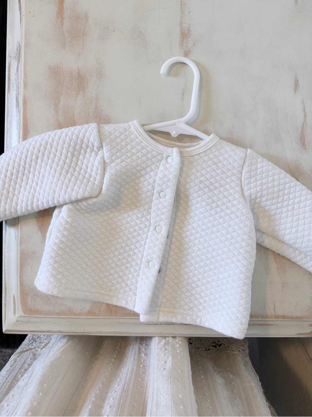 chick pea White Quilted Baby Jacket